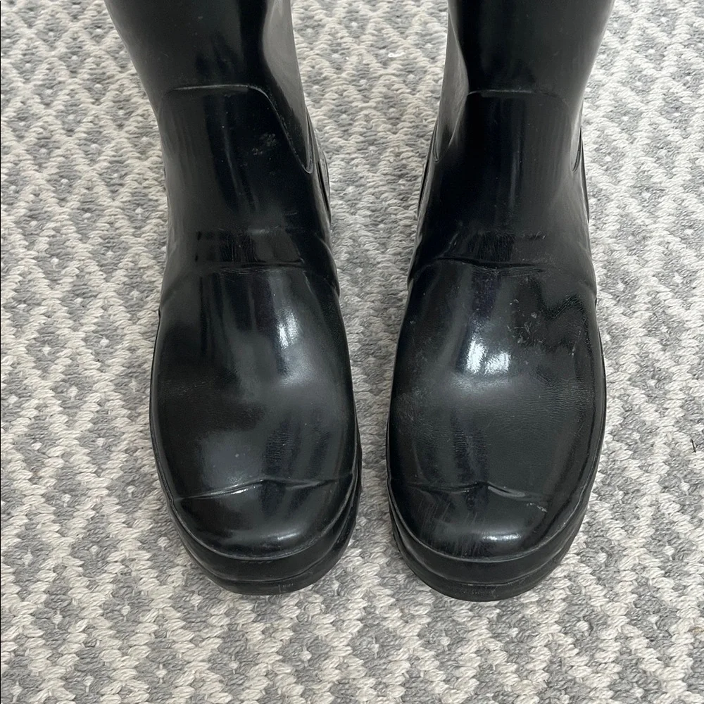 Hunter Glossy Black Rain Boots Tall Height